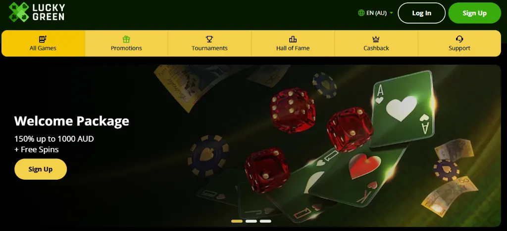 Lucky Green Casino Website
